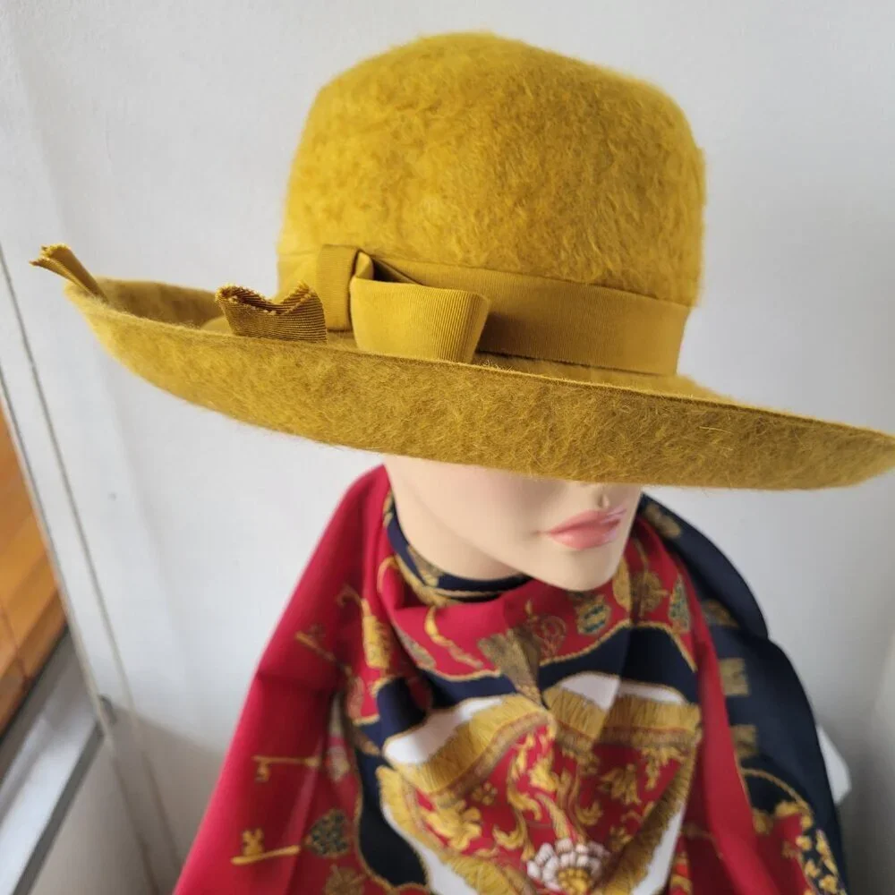 Mr. Charles Mustard Yellow Felt Fuzzy Exclusive Coronet Women's Country Fedora